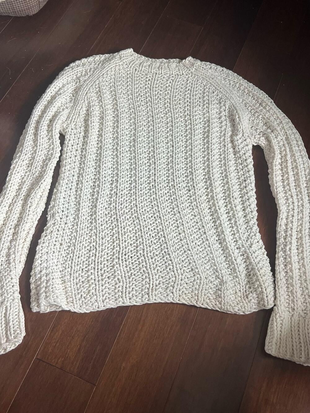 Vintage J Crew Hand Knit Chunky Rib Bell Sleeve Sweater S